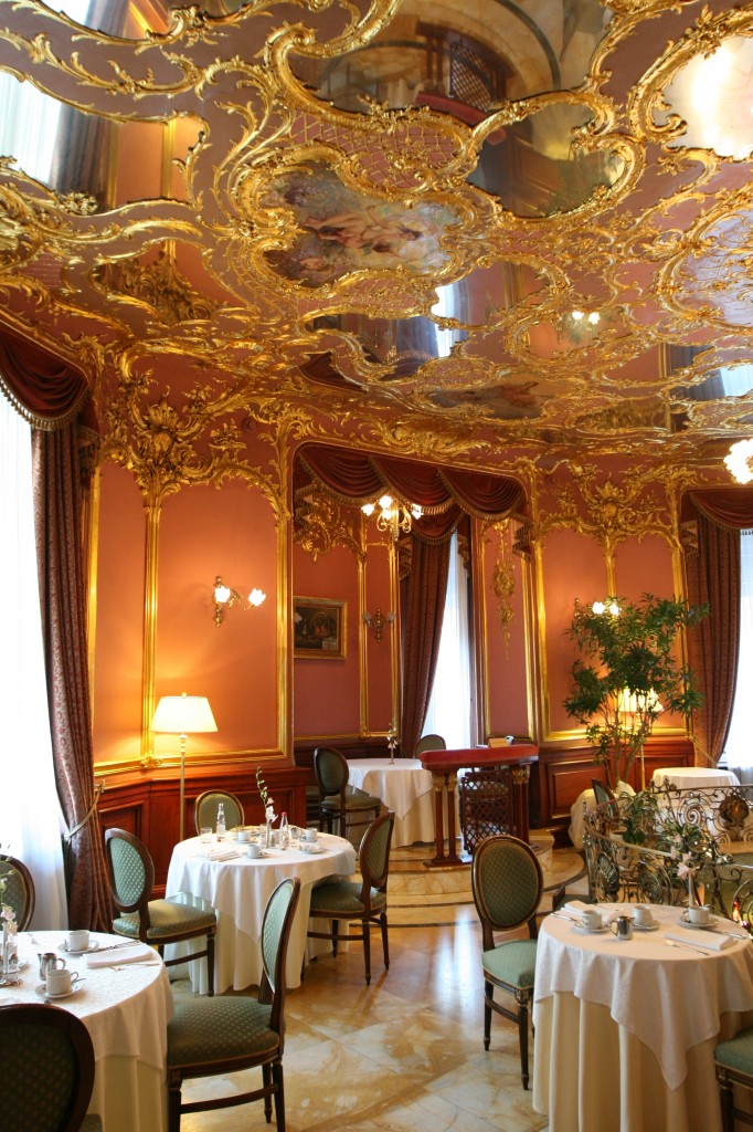 Gold Gilt & Mirrored Ceiling at Hotel Savoy in Moscow