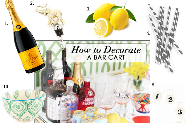 How To Decorate a Bar Cart, Styling, Summer Thornton Design Blog