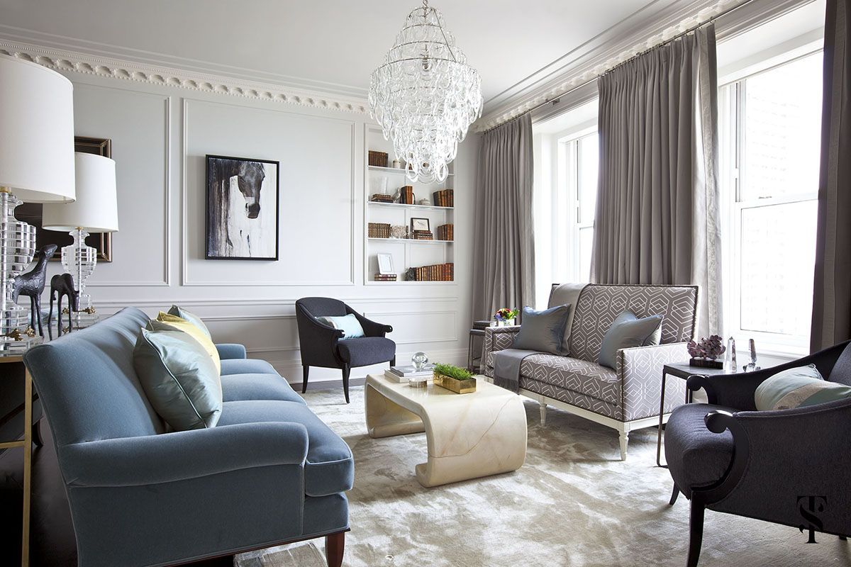 Palmolive Penthouse, Living Room, Interior Design by Summer Thornton Design
