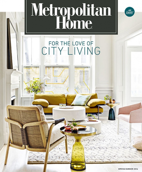 Metropolitan Home "Met Home" Spring Summer 2016 cover featuring interior design and modern furnishings by Summer Thornton Design.