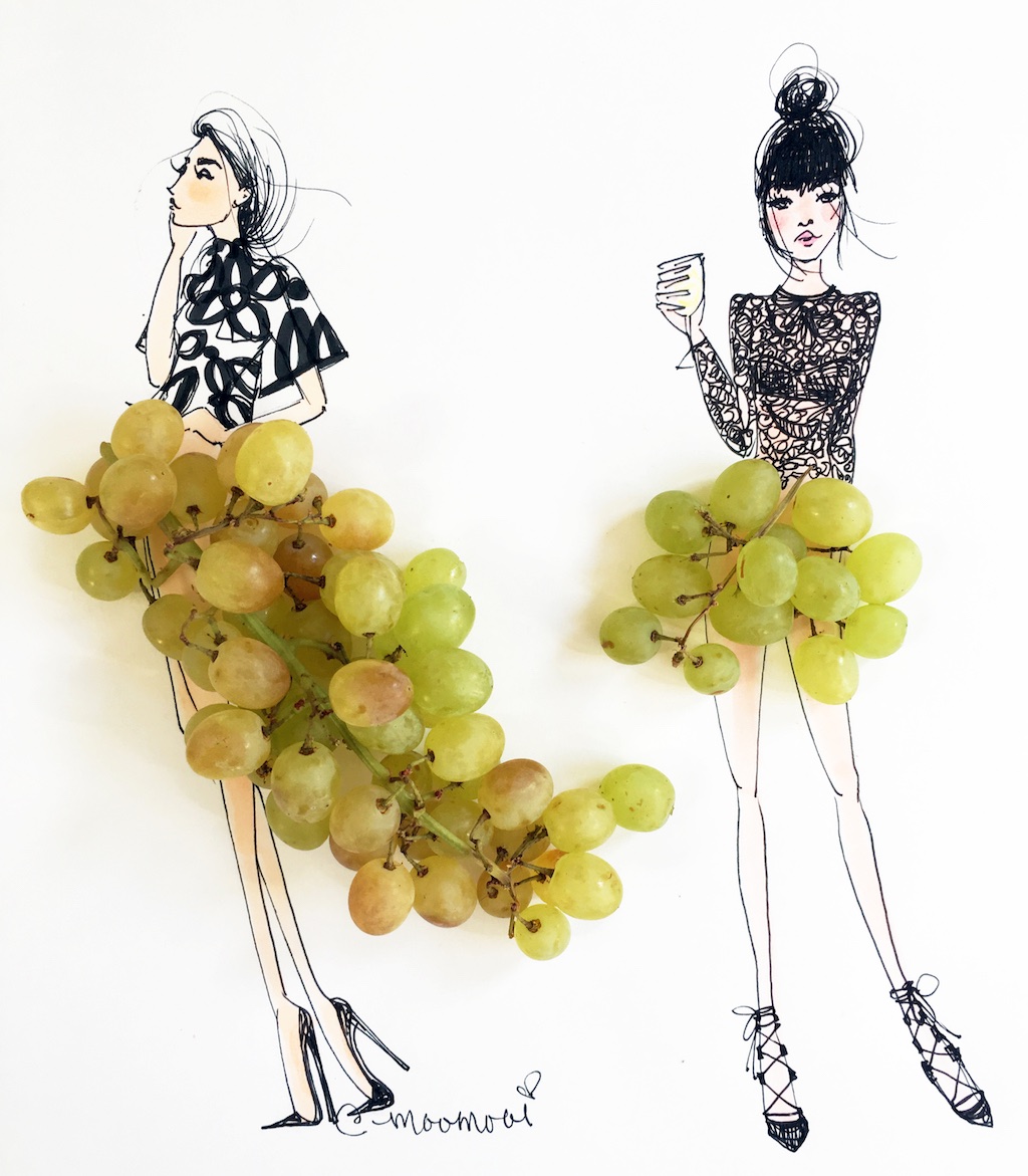 Meredith Wing MooMooi Fashion Illustration Drawing Produce Grapes