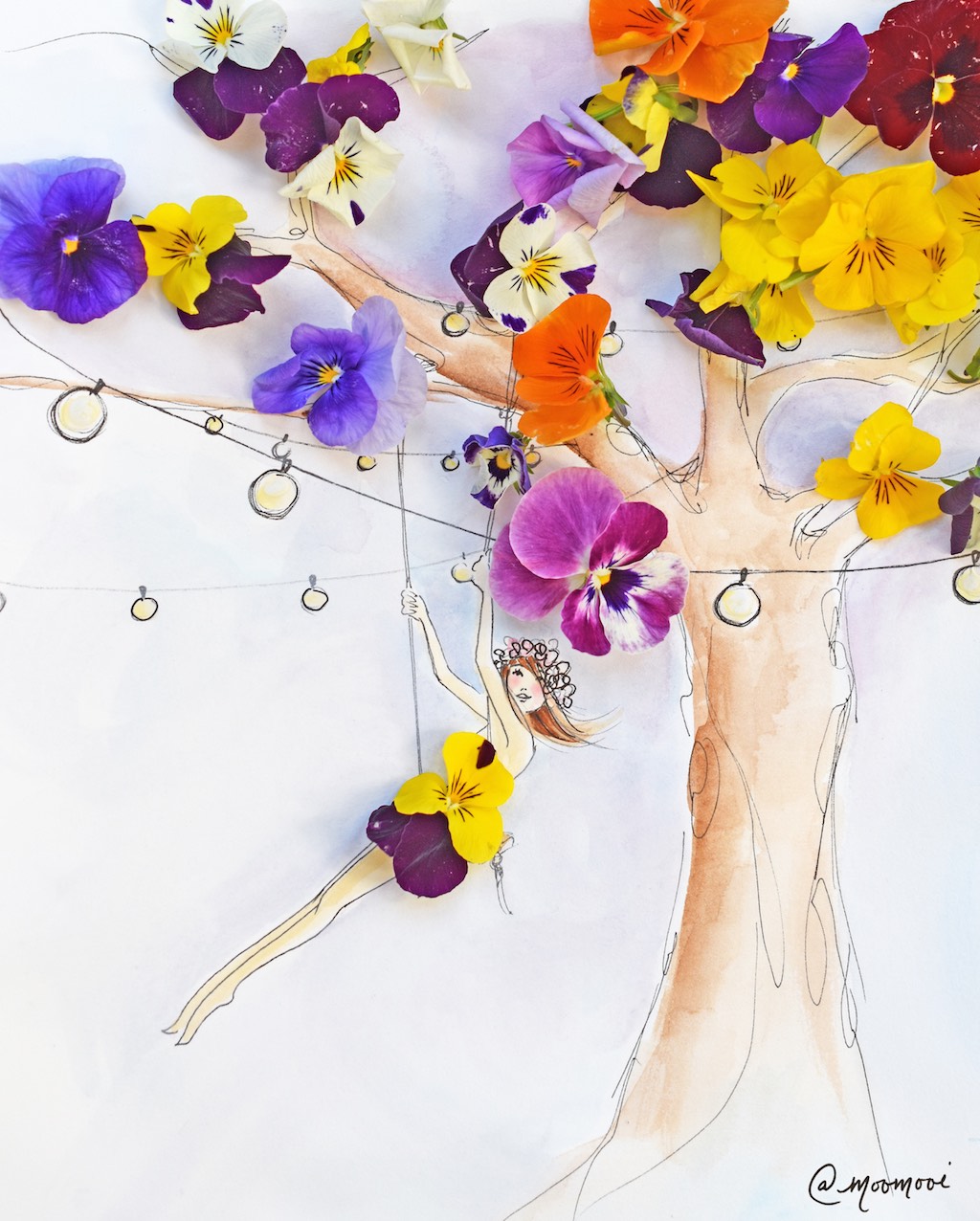 Meredith Wing MooMooi Fashion Illustration Drawing Some Flower Girls