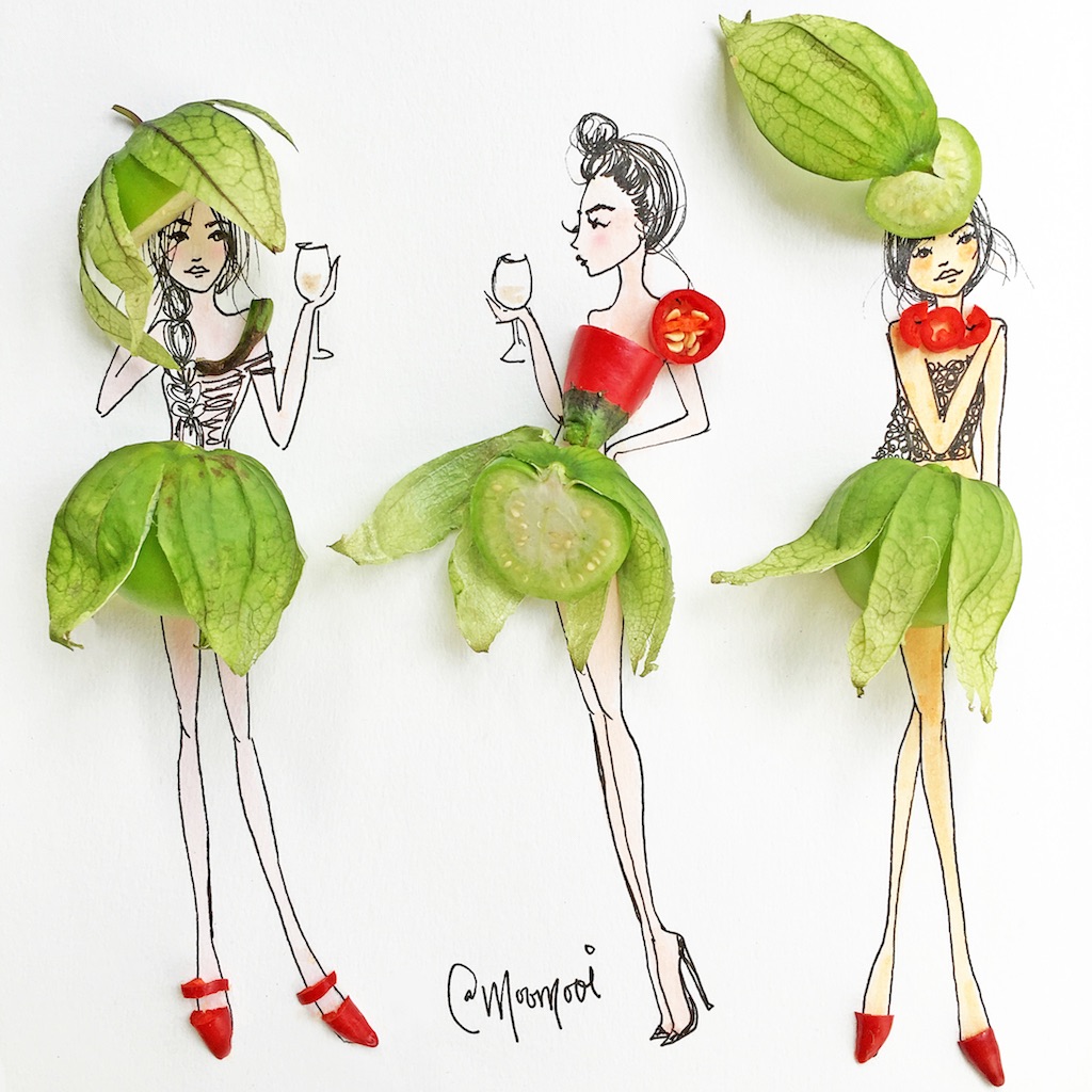 Meredith Wing MooMooi Fashion Illustration Drawing Produce Tamale